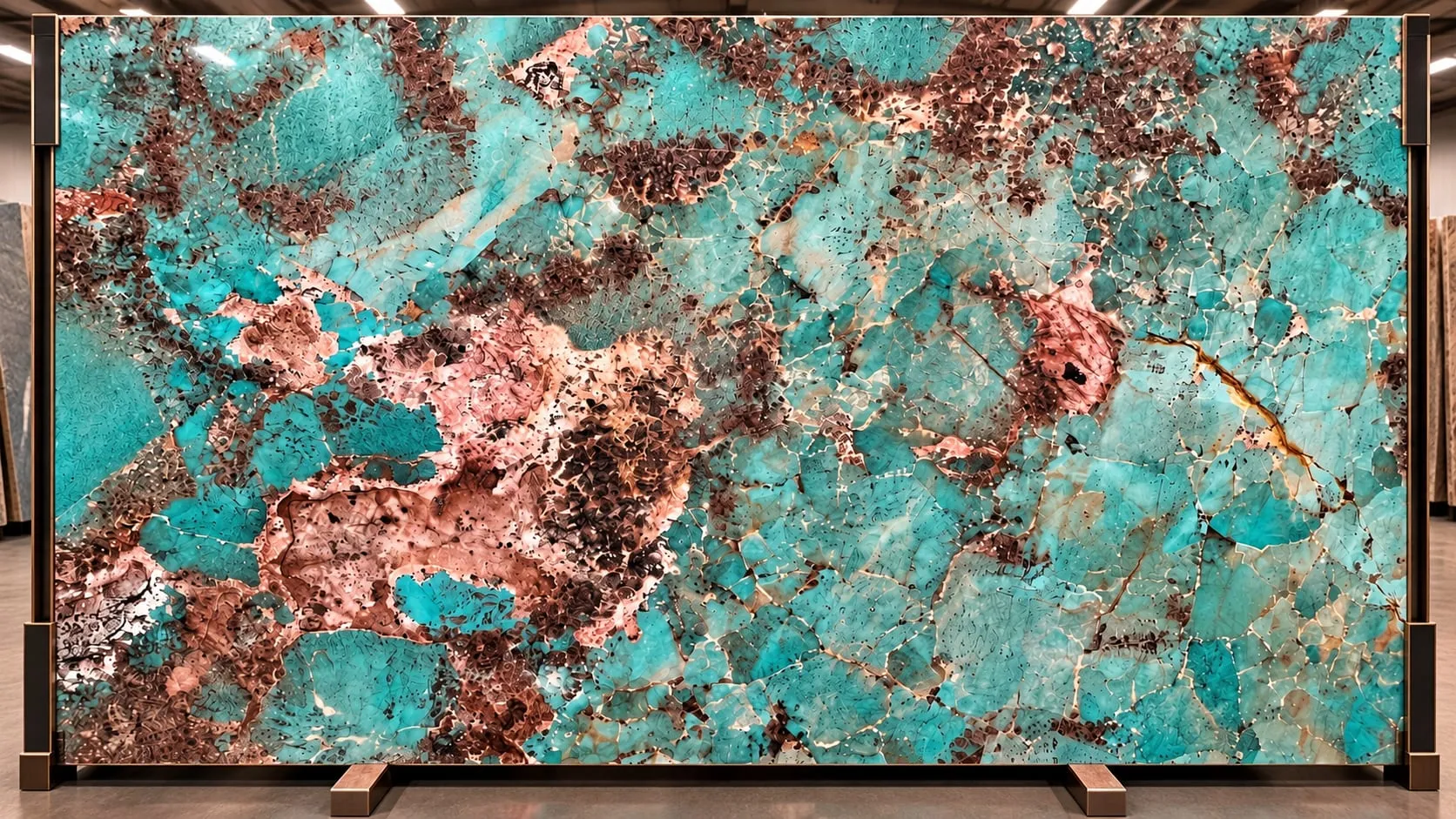 Amazonite granite slab