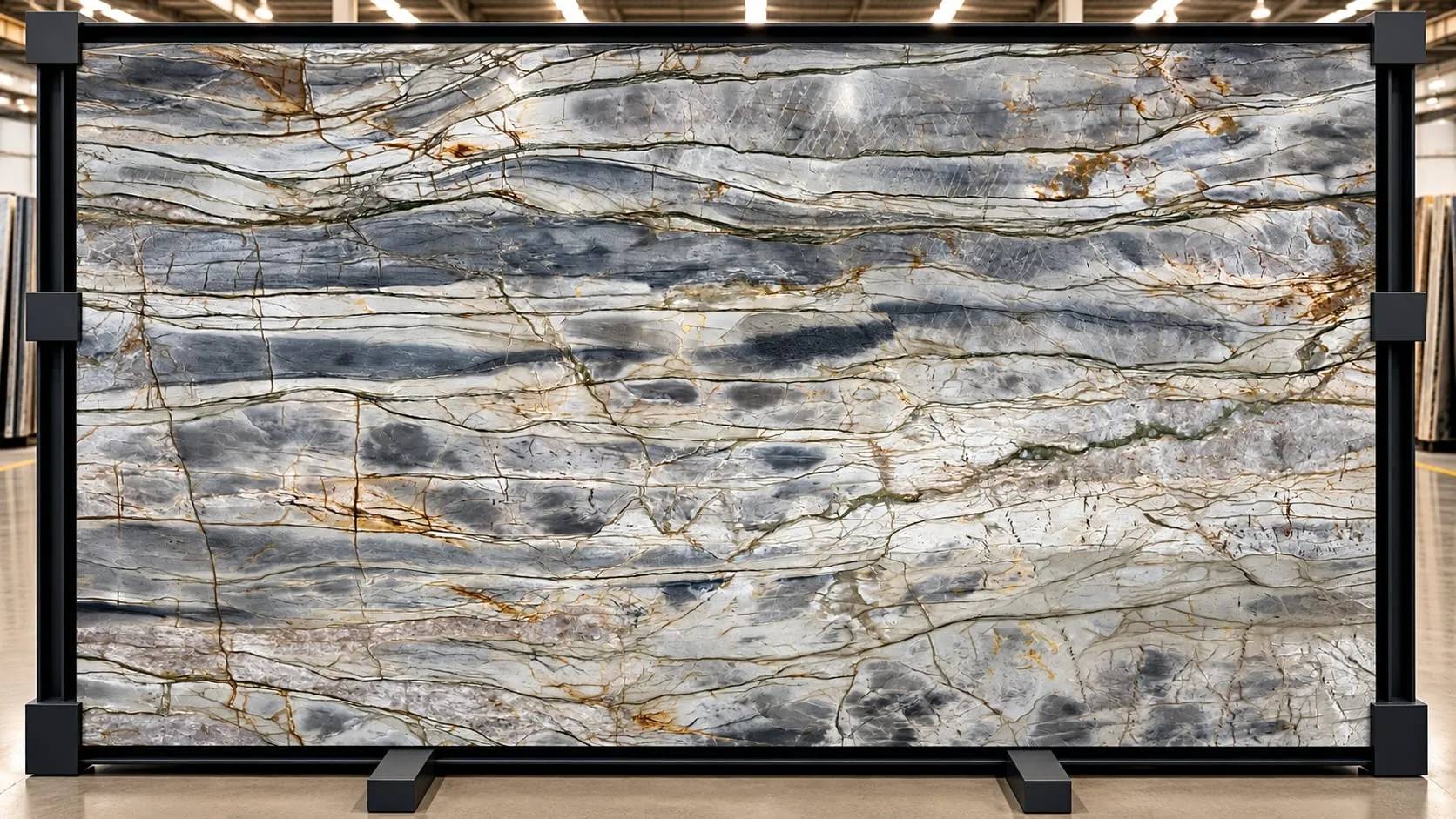 Michaelangelo quartzite slab, leathered finish