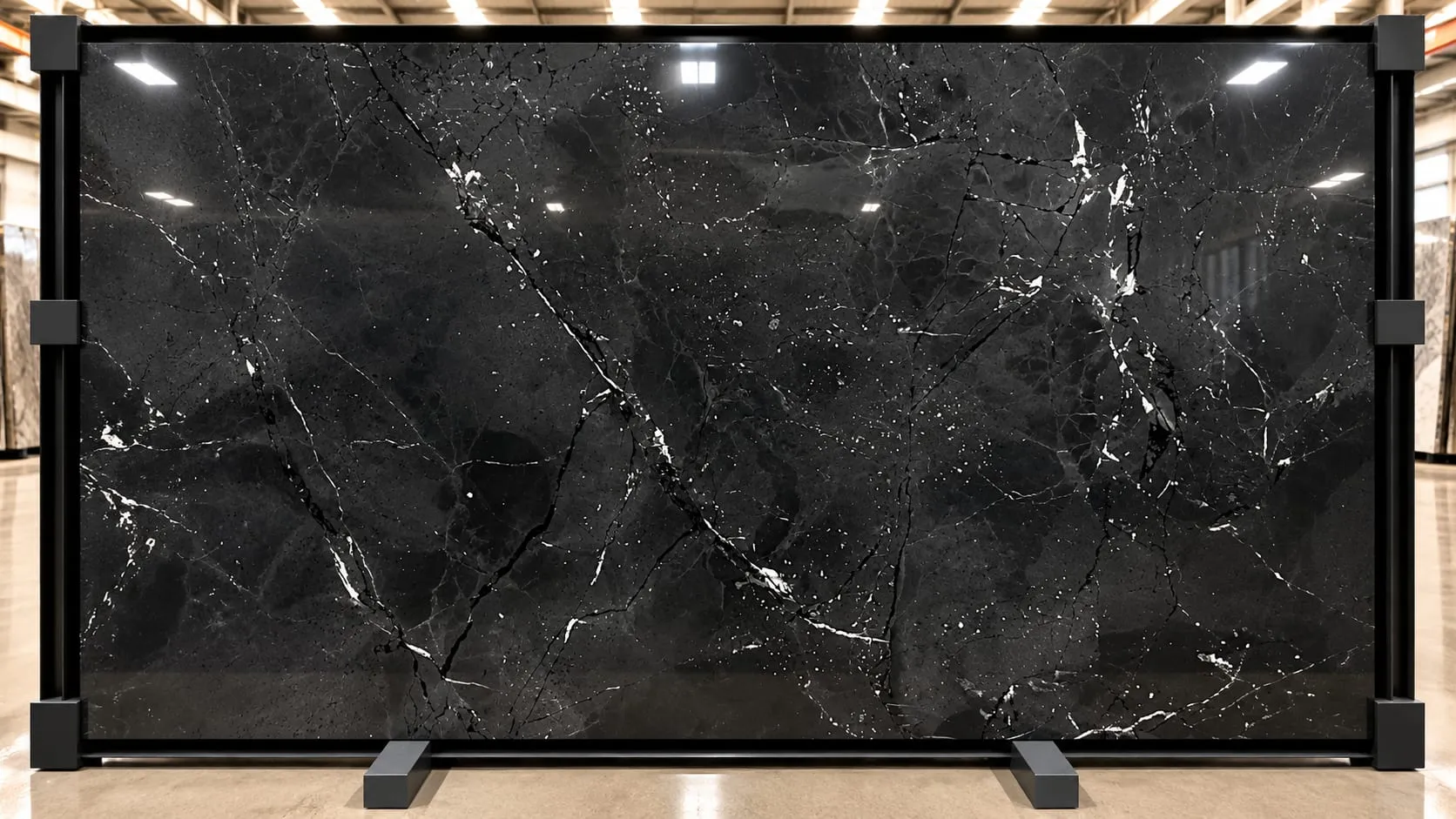 Negresso granite slab, leathered finish