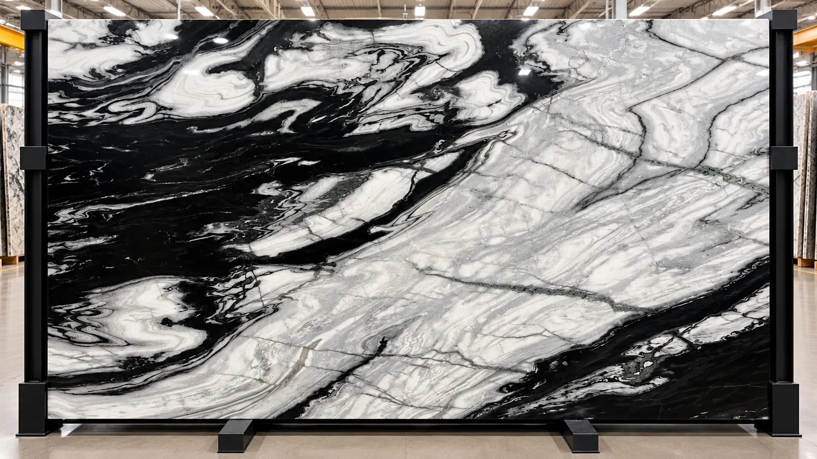 Nero Picasso quartzite slab