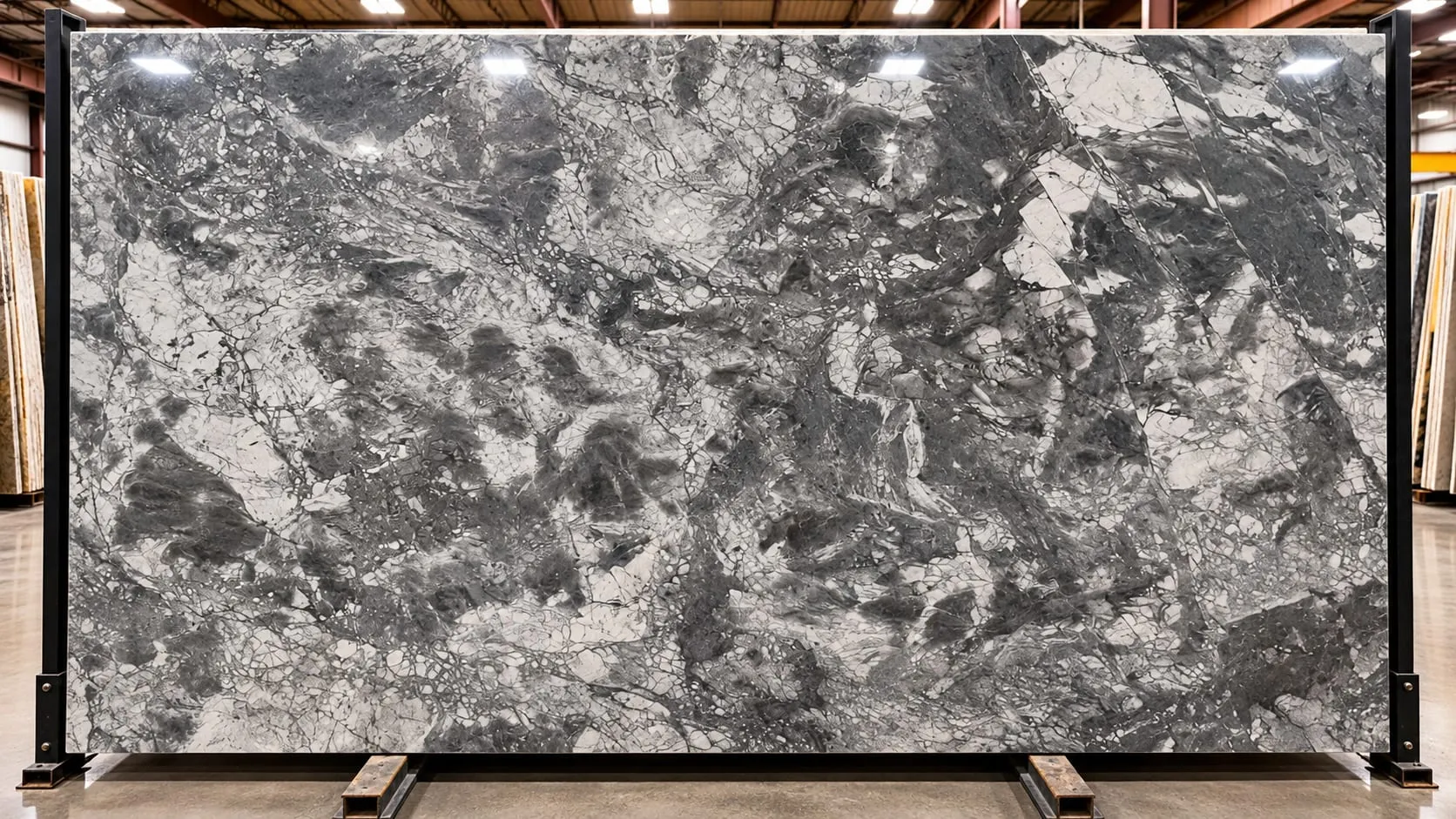 Super White quartzite slab, leathered finish