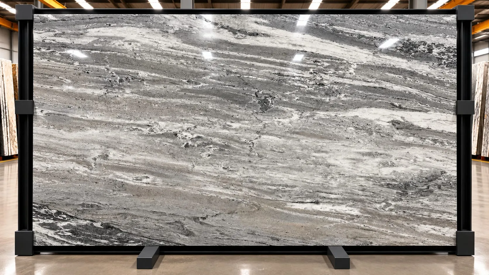 Terrabianca quartzite slab, leathered finish