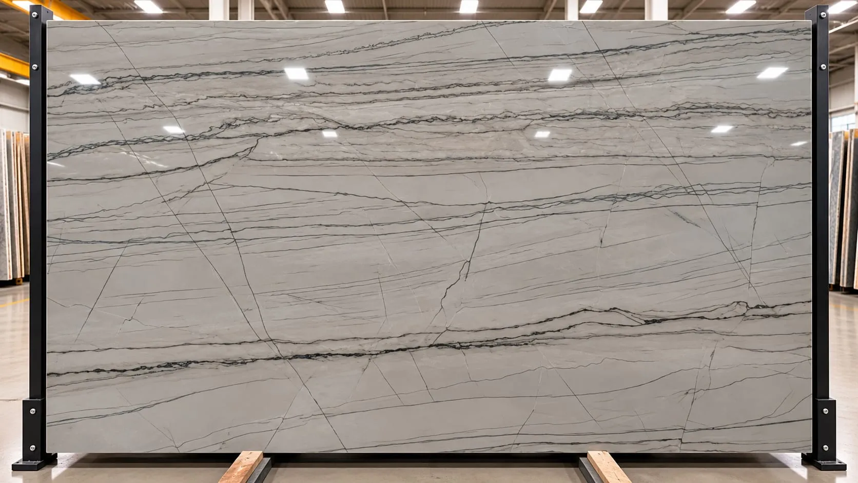 White Macuba quartzite slab